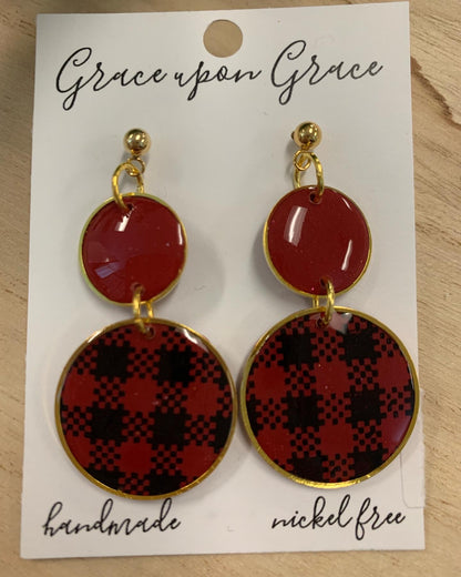 Buffalo Plaid Dangles - Long