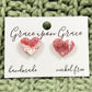 Heart studs - Marbled